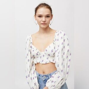 For Love & Lemons Viola Cropped Blouse
